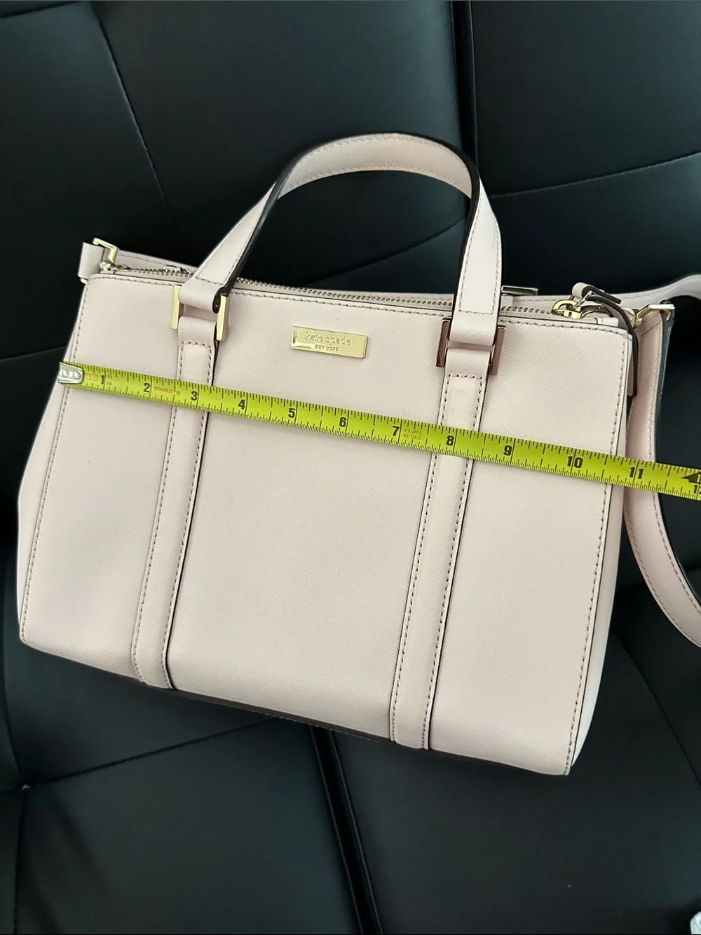 kate spade Pale Pink Saffiano Leather Satchel with Gold Hardware